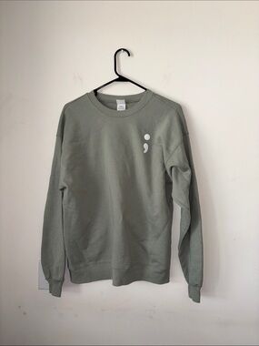 Crewneck Sweatshirt with Semicolon Detail